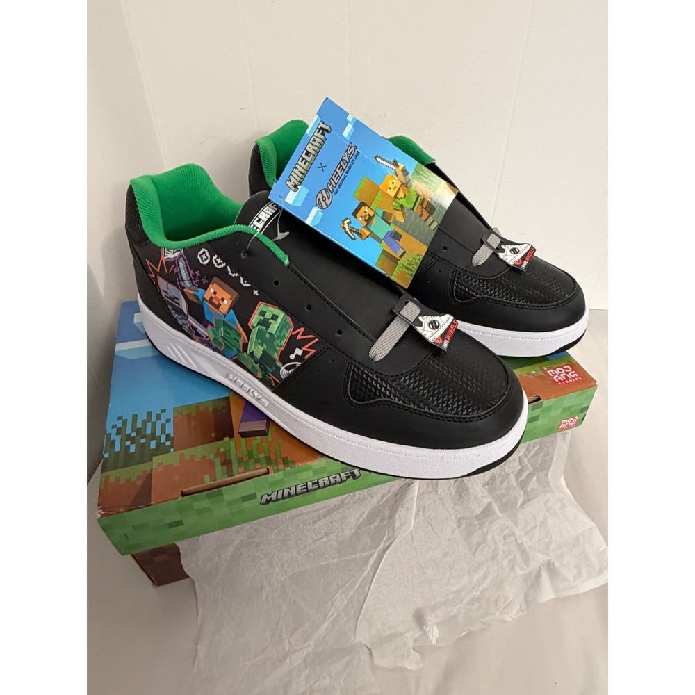 Heelys Kama Minecraft Skate Shoes Mens 12 Black Green New HE03663001 Wheeled